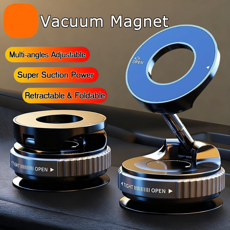 Car Cup Holder Expander - 2026 Magnetic Vacuum Phone Bracket 360°