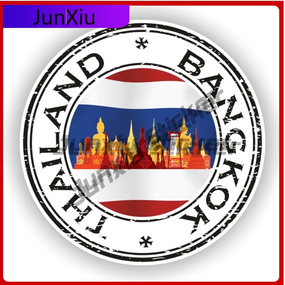 Car Accessories Thailand - Thailand Bangkok Seal Sticker Round Flag