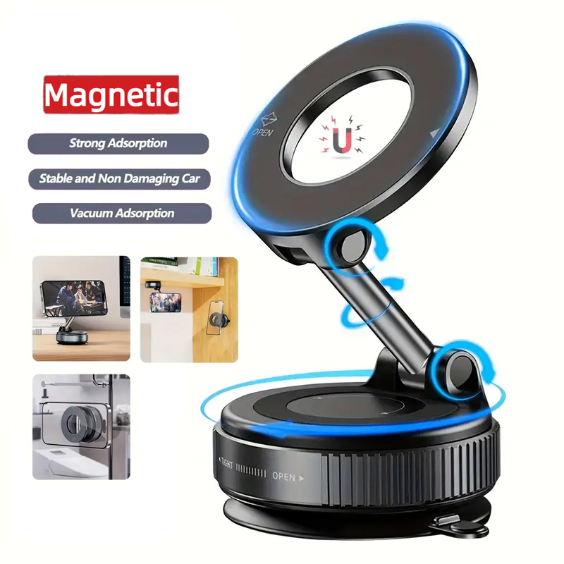 Car Cup Holder Expander - Universal Magnetic Vacuum Adsorption Cell Phone