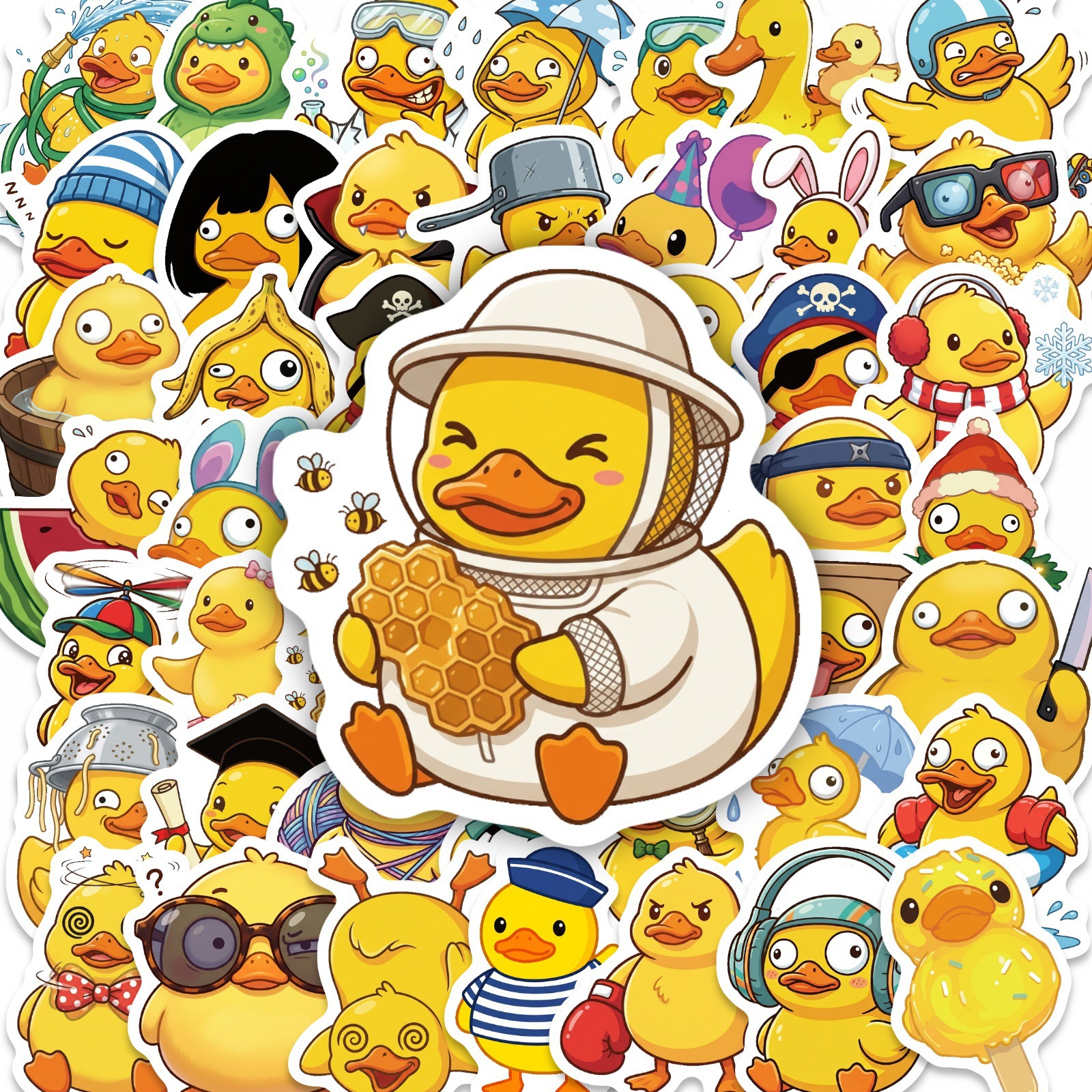 Car Accessories List - 50/100Pcs Cute Funny Small Duck Stickers