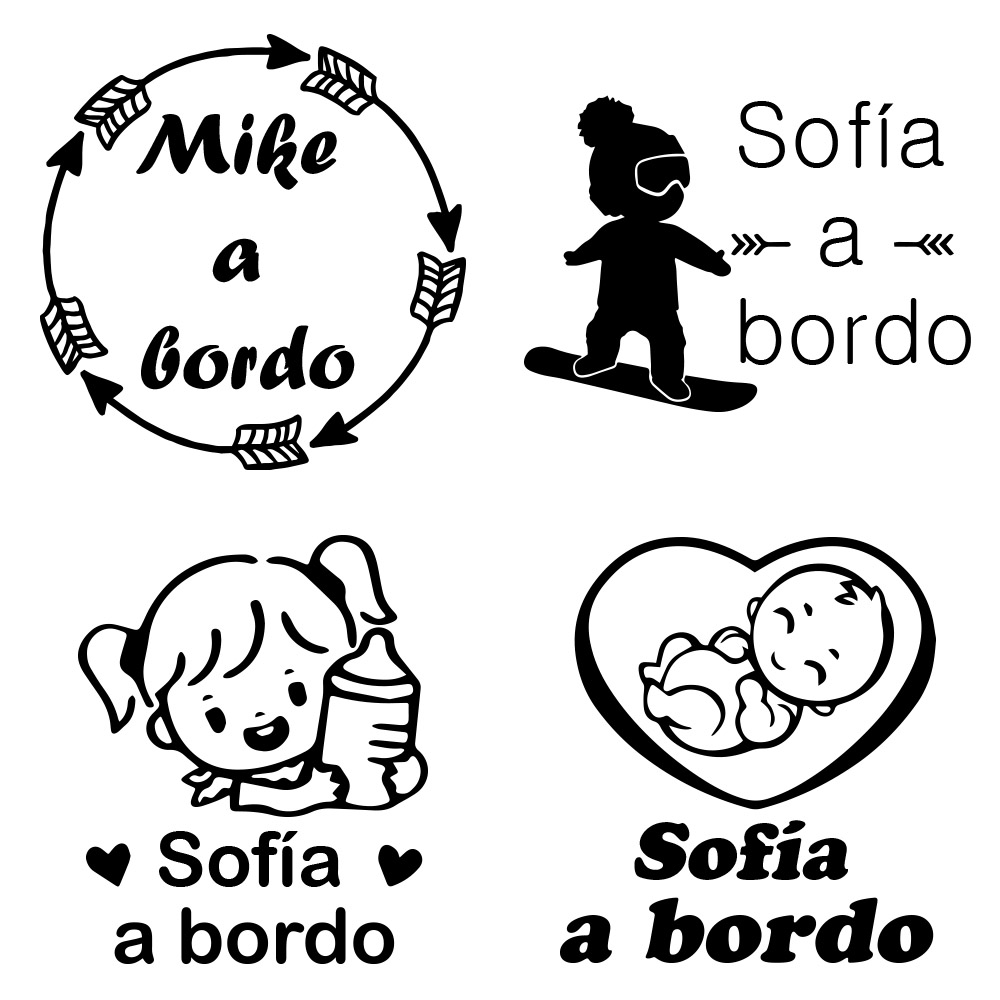 Car Accessories Gifts - 1pc Vinyl baby a bordo colorful