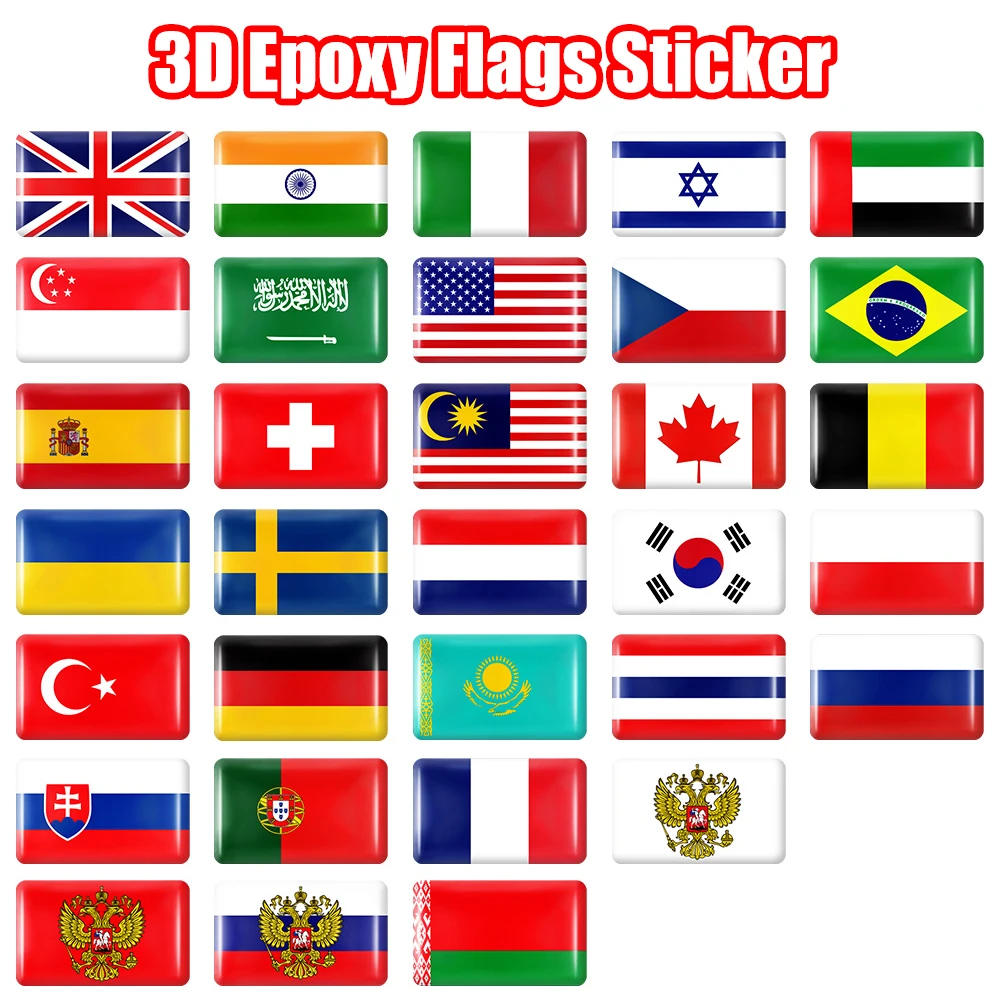 10pcs Epoxy Flags Stickers Car – Car Accessories Thailand Bewertung und Preis
