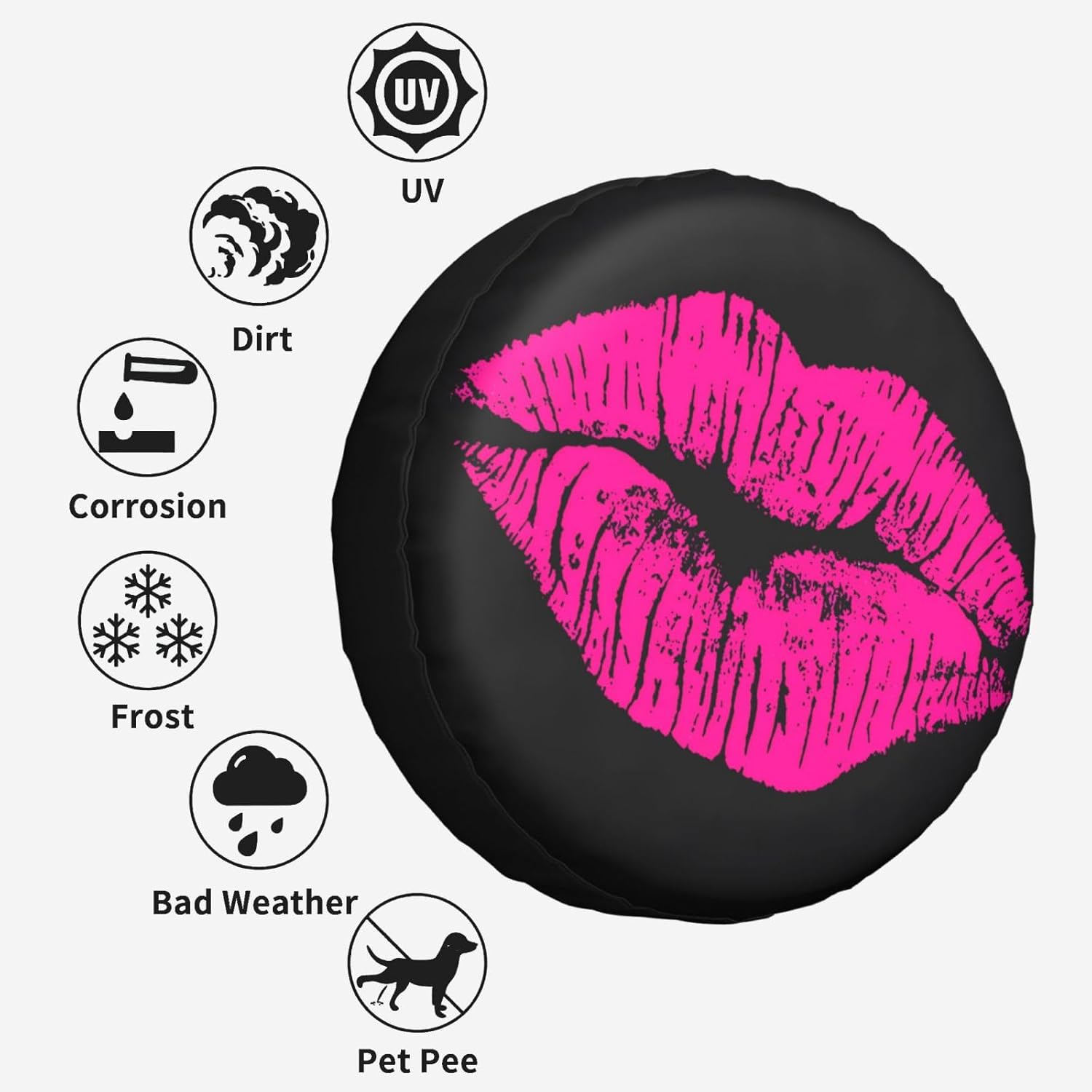 80s Hot Pink Kiss Lips Spare T – Car Accessories Lipa Bewertung und Preis
