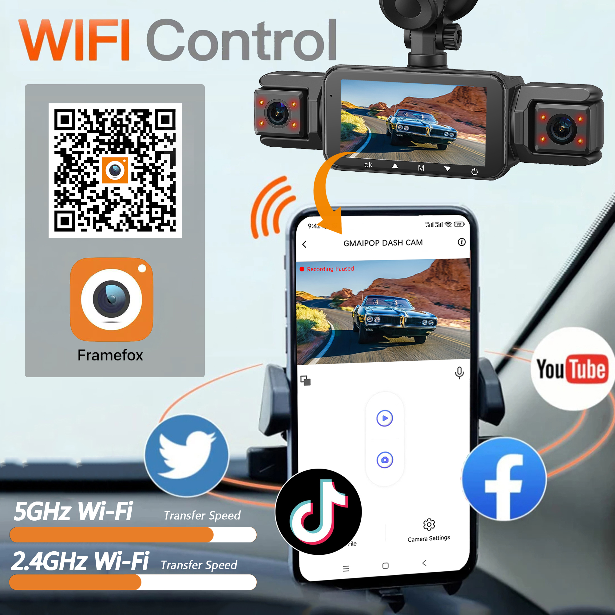 Car 4Ch Dash cam 360° WIFI Vid – Car Accessories Thailand Bewertung und Preis