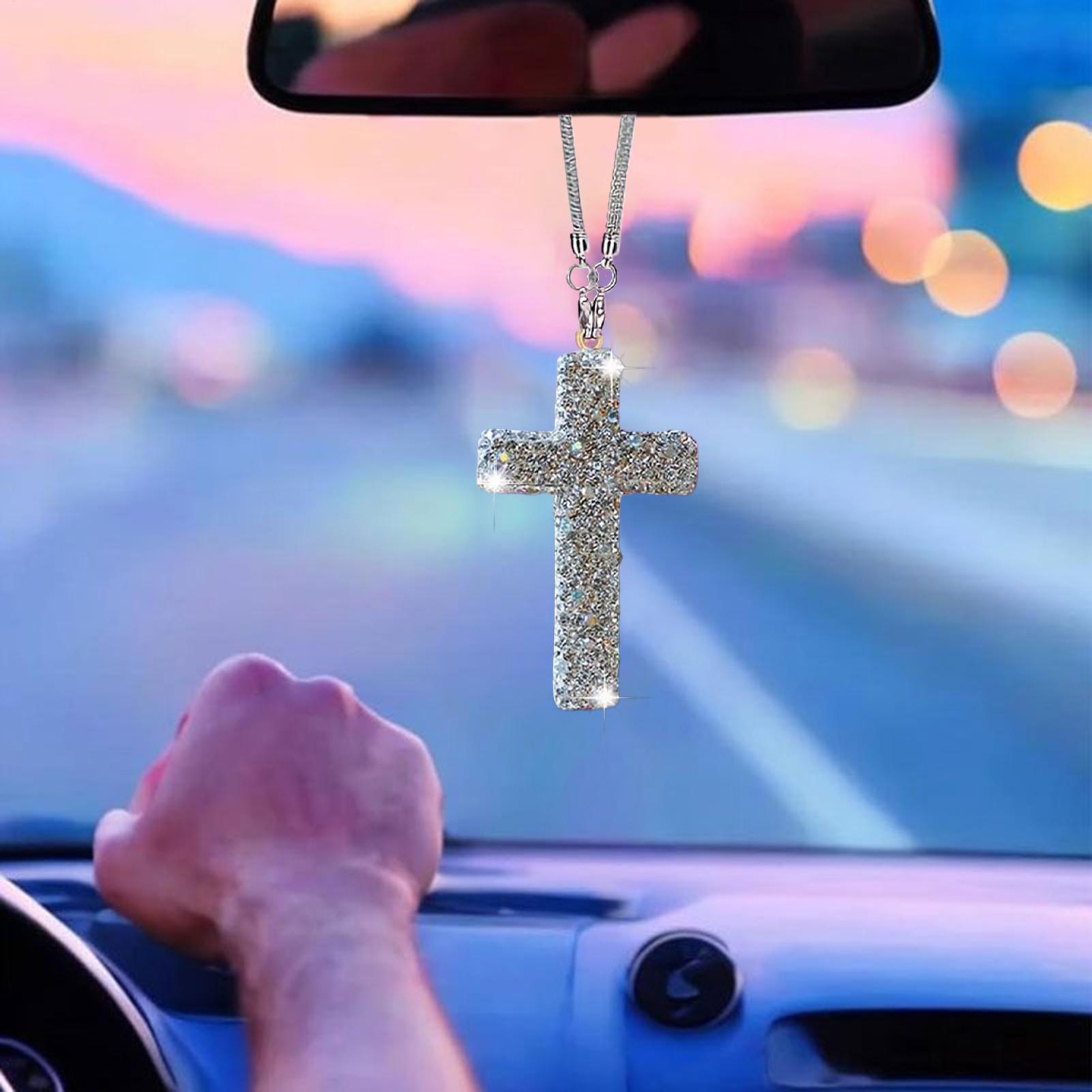 Car Pendant Cross Crystal Rhin – Car Accessories For Women Bewertung und Preis